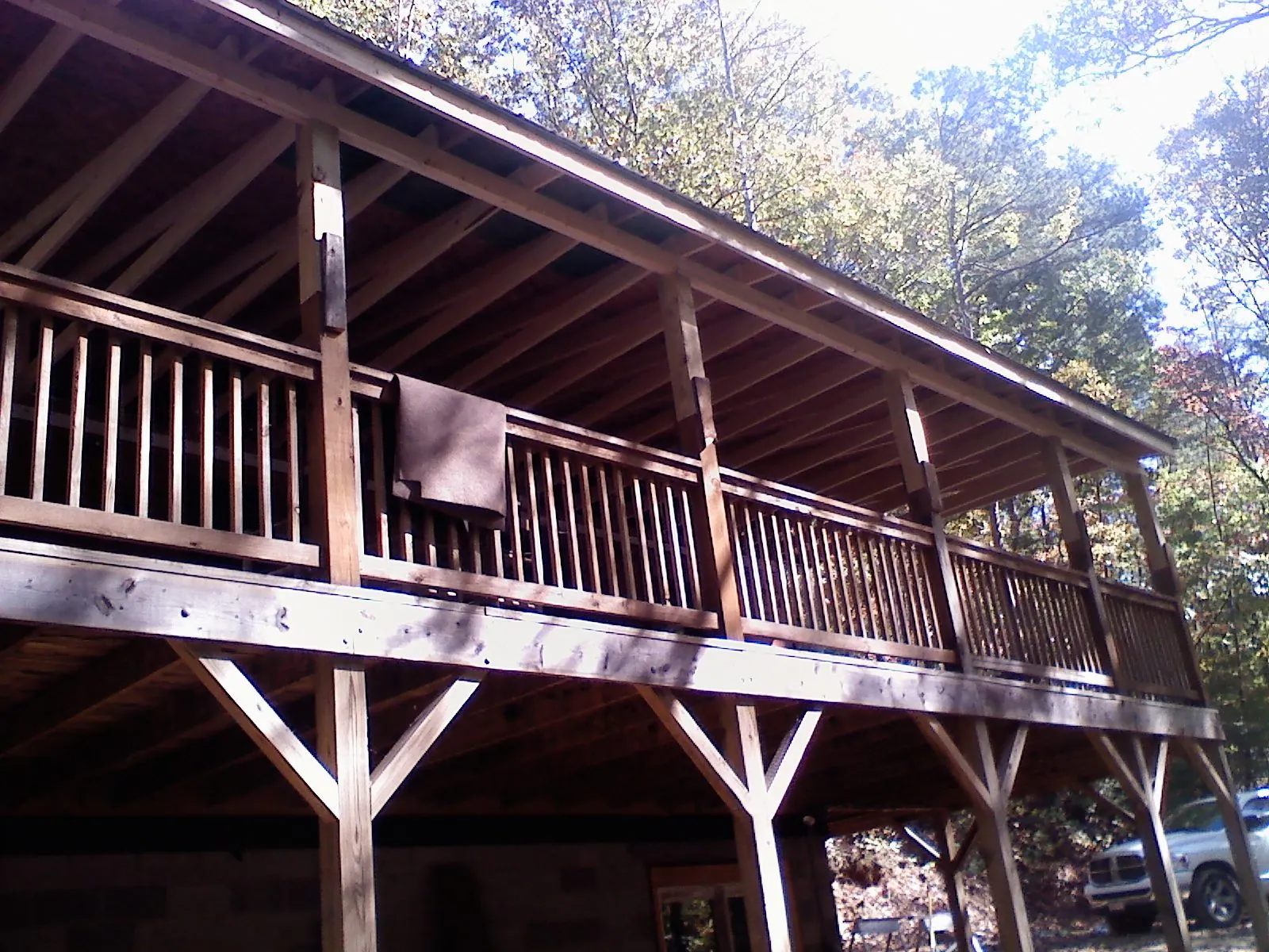Timber framing under a new elevated porch and deck — Roof Leak Repair in Jeddo by Roofing Brothers